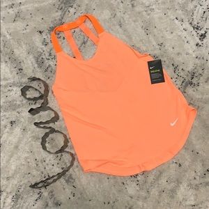 Nike fluorescent orange running tank